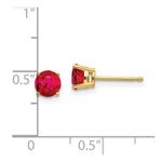 Load image into Gallery viewer, 14K Yellow Gold Ruby Post Earrings, 1.34-Carat Gemweight
