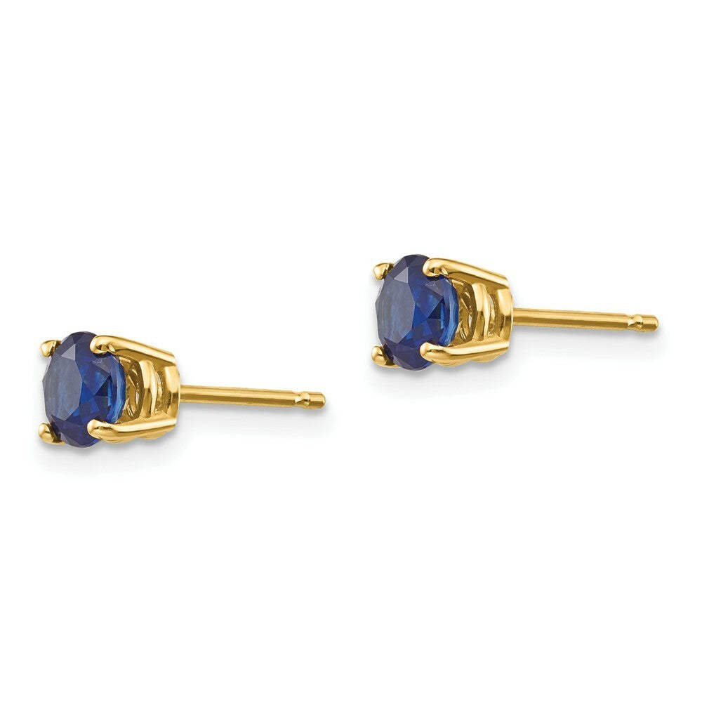 14K Yellow Gold Sapphire Post Earrings, 1.32-Carat Gemweight