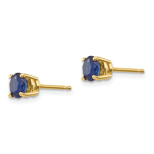 14K Yellow Gold Sapphire Post Earrings, 1.32-Carat Gemweight