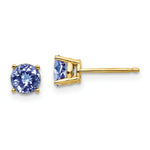 Load image into Gallery viewer, 14K Yellow Gold Tanzanite Post Earrings, 1.1-Carat Gemweight
