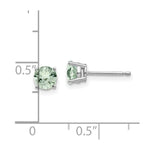 Load image into Gallery viewer, 14K White Gold 5mm Round Green Quartz Earrings
