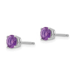 Load image into Gallery viewer, 14k White Gold 5mm Amethyst Earrings
