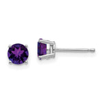 Load image into Gallery viewer, 14k White Gold 5mm Amethyst Earrings

