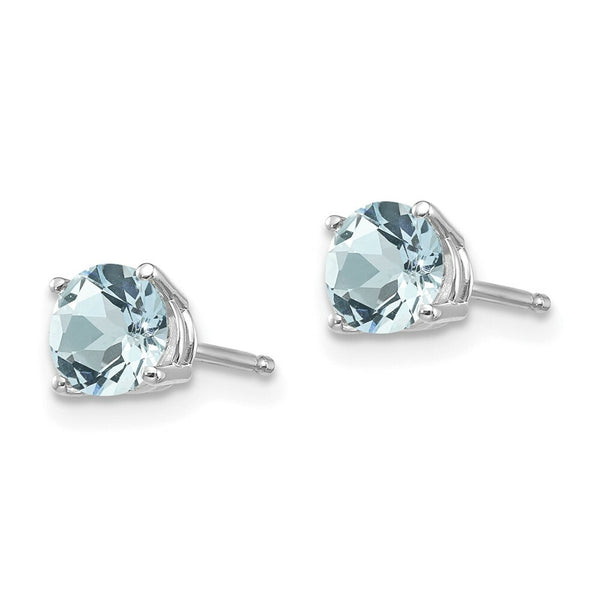 14K White Gold Aquamarine Earrings 0.9-Carat tw