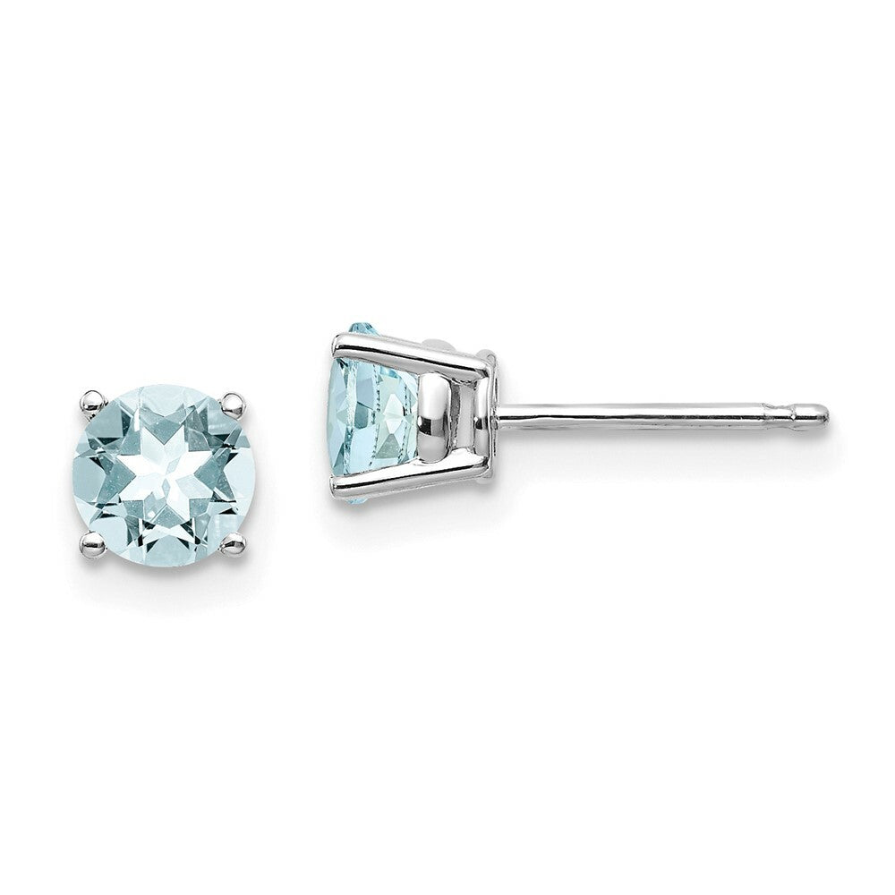 14K White Gold Aquamarine Earrings 0.9-Carat tw