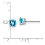 Load image into Gallery viewer, 14k White Gold 5mm Blue Topaz Earrings
