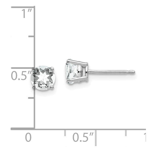 14k White Gold 5mm Cubic Zirconia Earrings