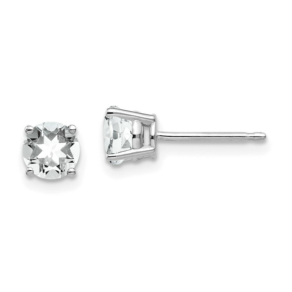 14k White Gold 5mm Cubic Zirconia Earrings