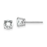 Load image into Gallery viewer, 14k White Gold 5mm Cubic Zirconia Earrings
