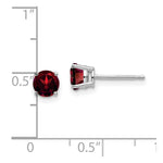 Load image into Gallery viewer, 14k White Gold 5mm Garnet Earrings
