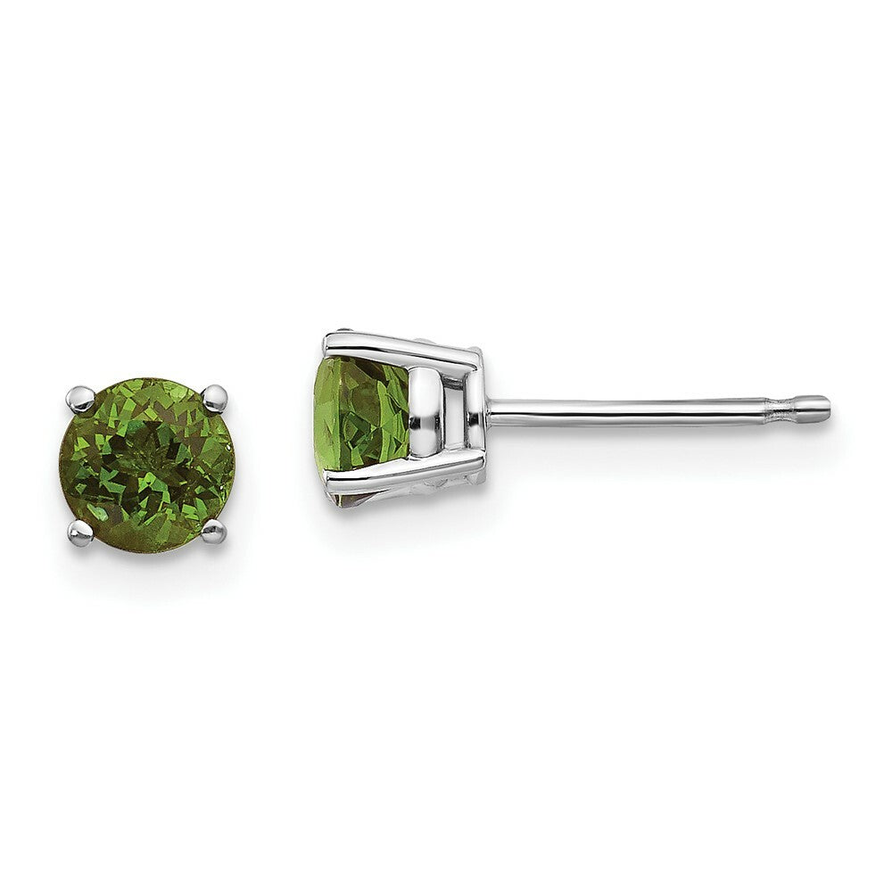 14K White Gold Green Tourmaline Earrings 1.2-Carat tw
