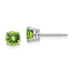 Load image into Gallery viewer, 14k White Gold 5mm Peridot Earrings
