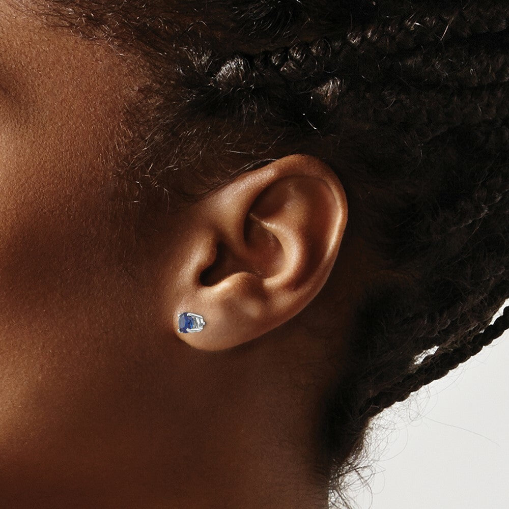 14K White Gold Sapphire Earrings 1.32-Carat tw