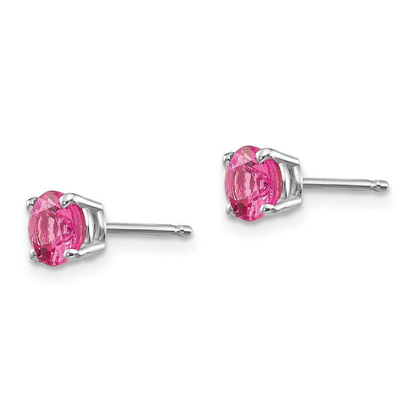 14K White Gold Pink Spinel Earrings 1-Carat tw