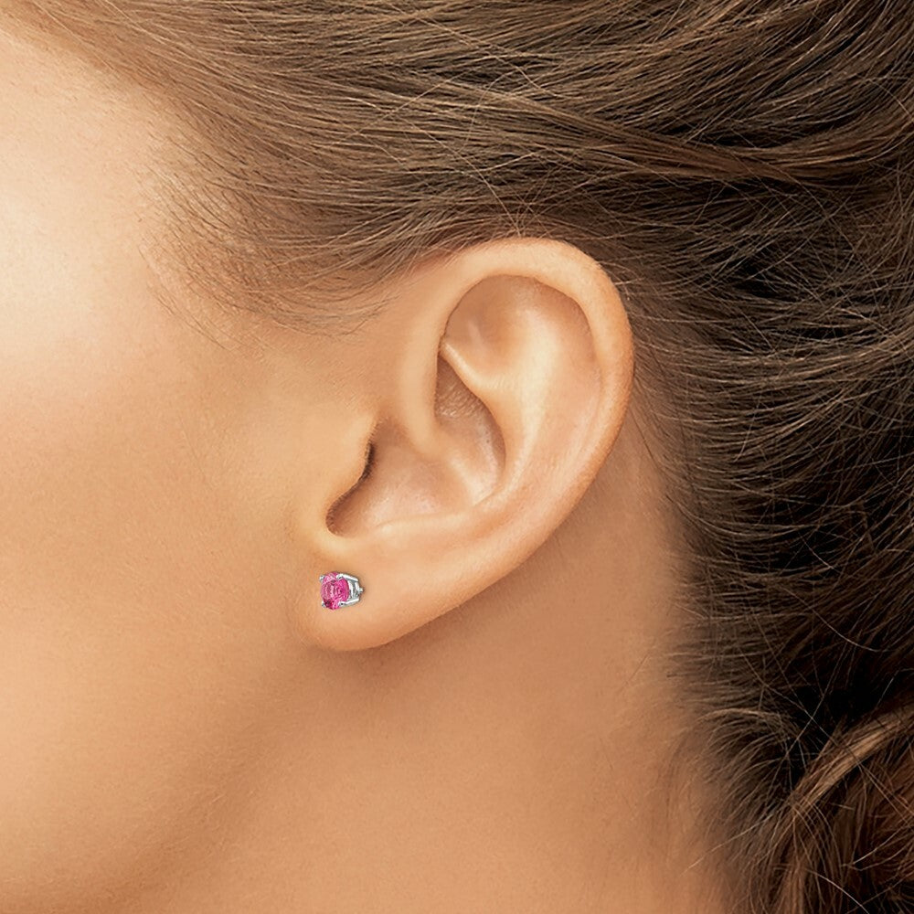 14K White Gold Pink Spinel Earrings 1-Carat tw