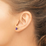 Load image into Gallery viewer, 14K Yellow Gold 6mm Amethyst Post Earrings
