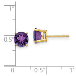 Load image into Gallery viewer, 14K Yellow Gold 6mm Amethyst Post Earrings

