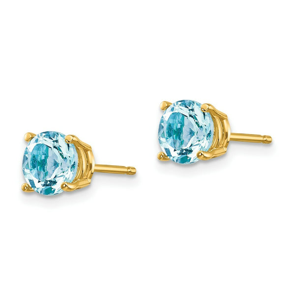 14K Yellow Gold Aquamarine Earrings 1.5-Carat tw