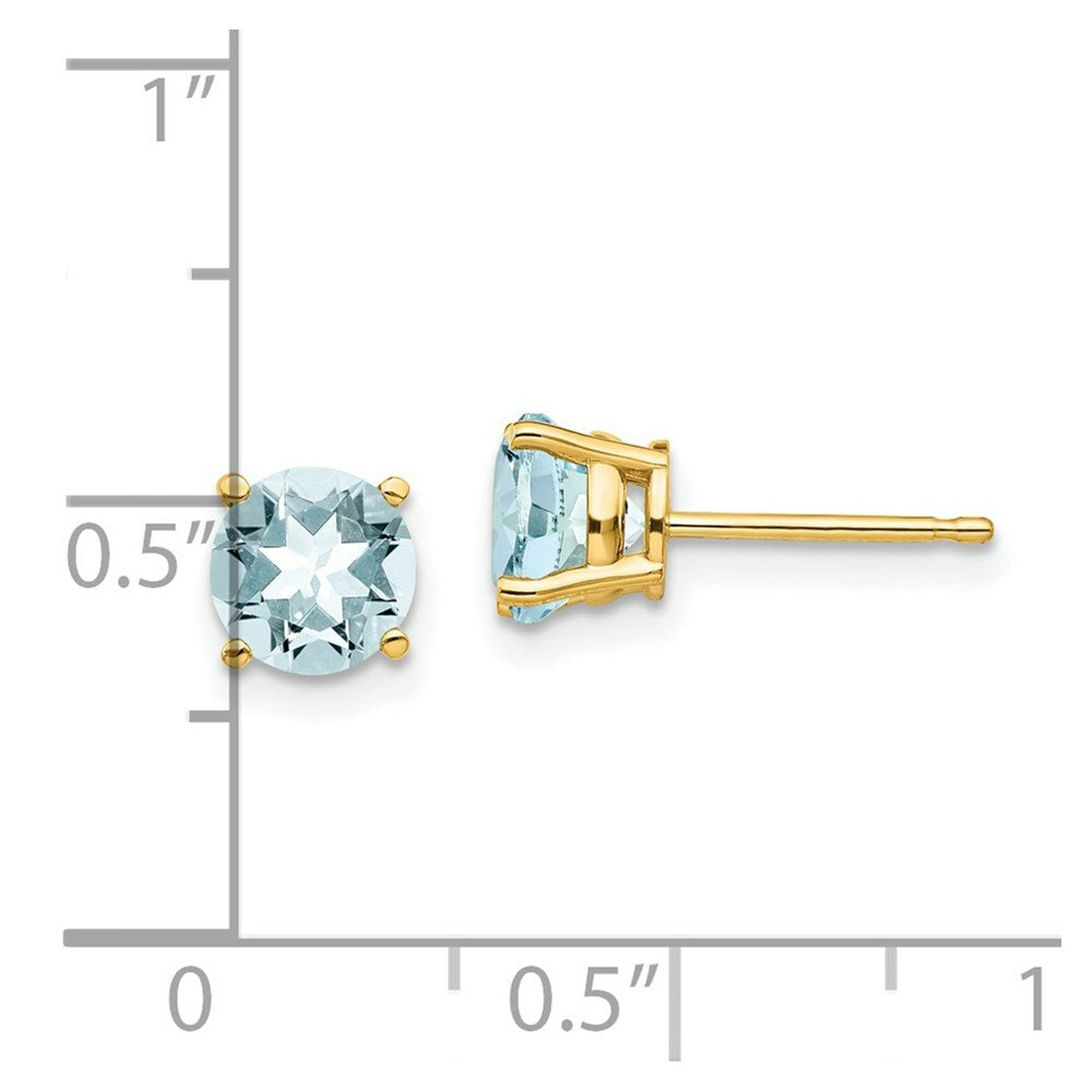 14K Yellow Gold Aquamarine Earrings 1.5-Carat tw