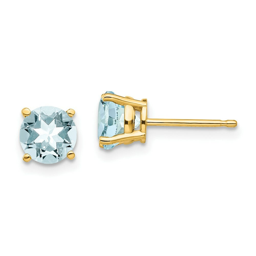 14K Yellow Gold Aquamarine Earrings 1.5-Carat tw