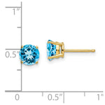 Load image into Gallery viewer, 14K Yellow Gold 6mm Blue Topaz Earrings
