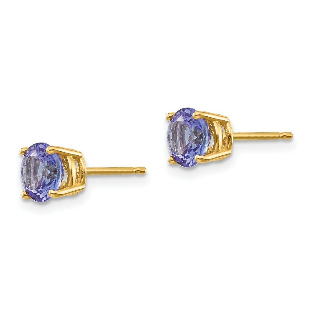 14K Yellow Gold Tanzanite Post Earrings 1.8-Carat tw