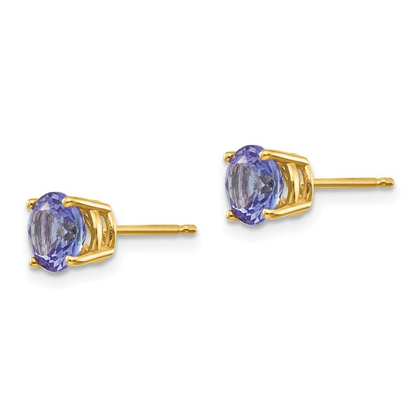 14K Yellow Gold Tanzanite Post Earrings 1.8-Carat tw