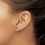 Load image into Gallery viewer, 14k White Gold 6mm Amethyst Earrings

