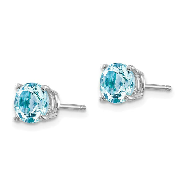 14k White Gold Aquamarine Earrings, 1.5-Carat Gemweight