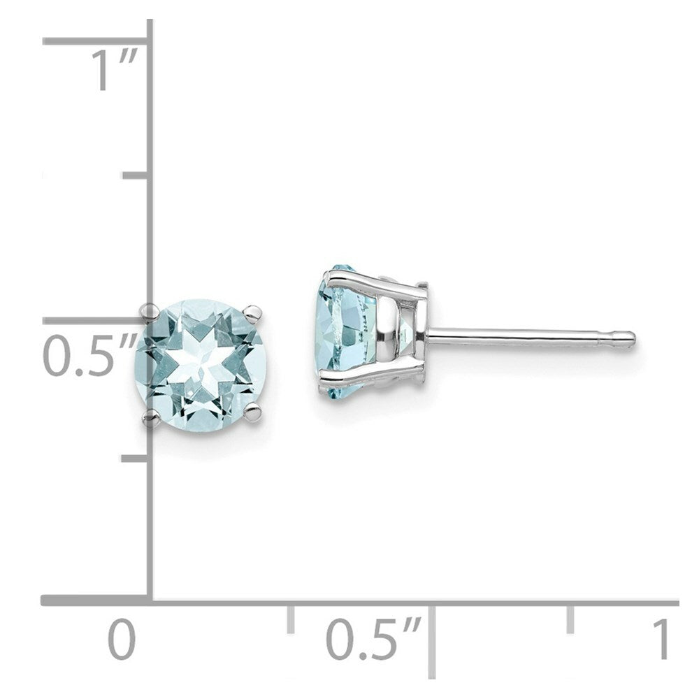 14k White Gold Aquamarine Earrings, 1.5-Carat Gemweight