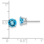 Load image into Gallery viewer, 14k White Gold 6mm Blue Topaz Earrings
