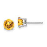 Load image into Gallery viewer, 14k White Gold 6mm Citrine Earrings
