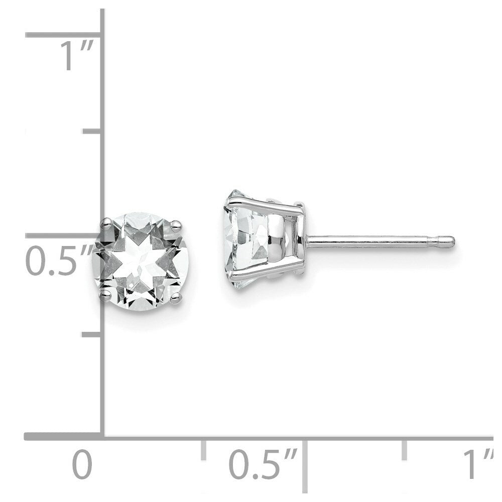 14k White Gold 6mm Cubic Zirconia Earrings