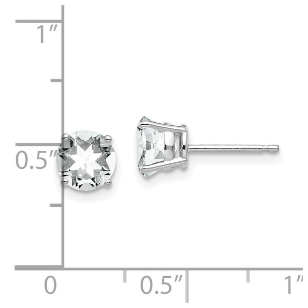 14k White Gold 6mm Cubic Zirconia Earrings