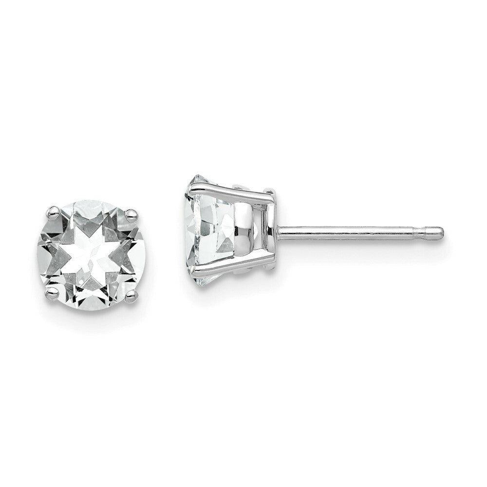 14k White Gold 6mm Cubic Zirconia Earrings