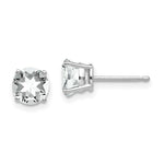 Load image into Gallery viewer, 14k White Gold 6mm Cubic Zirconia Earrings
