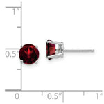 Load image into Gallery viewer, 14k White Gold 6mm Garnet Earrings
