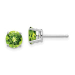 Load image into Gallery viewer, 14k White Gold 6mm Peridot Earrings
