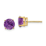Load image into Gallery viewer, 14K Yellow Gold 7mm Amethyst Post Earrings
