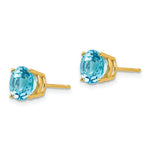 Load image into Gallery viewer, 14K Yellow Gold 7mm Blue Topaz Earrings
