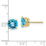 Load image into Gallery viewer, 14K Yellow Gold 7mm Blue Topaz Earrings
