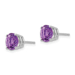 Load image into Gallery viewer, 14k White Gold 7mm Amethyst Earrings
