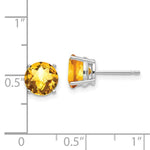 Load image into Gallery viewer, 14k White Gold 7mm Citrine Checker Earrings
