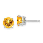 Load image into Gallery viewer, 14k White Gold 7mm Citrine earring
