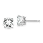 Load image into Gallery viewer, 14k White Gold 7mm Cubic Zirconia Earrings
