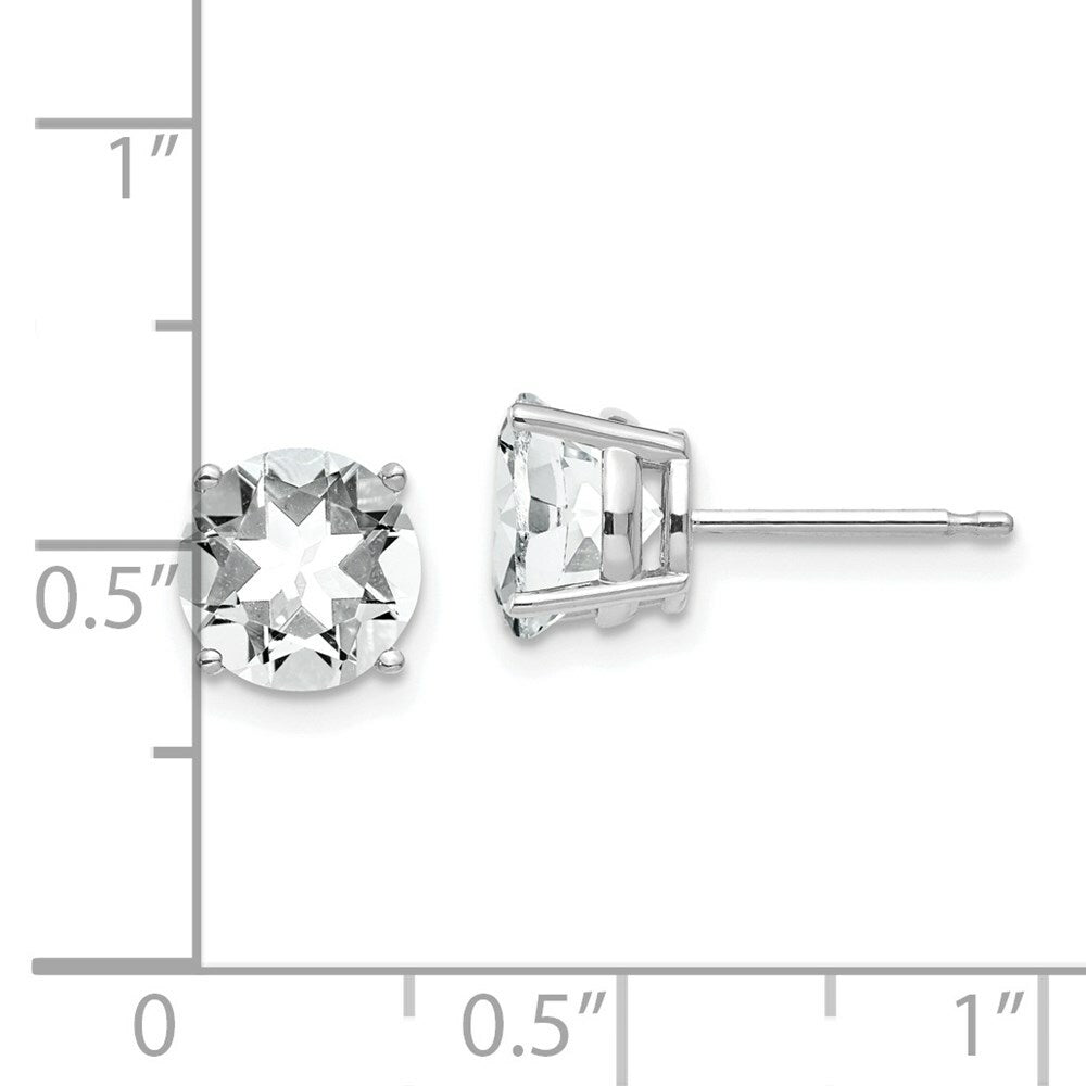14k White Gold 7mm Cubic Zirconia Earrings