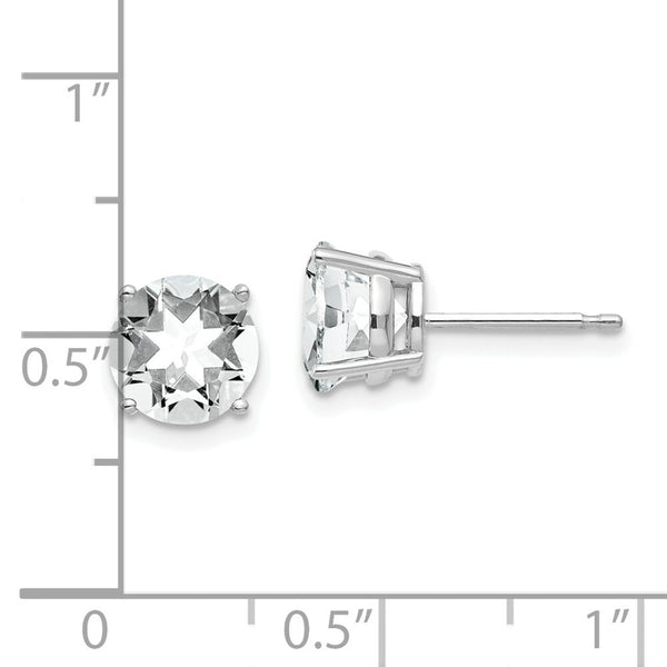 14k White Gold 7mm Cubic Zirconia Earrings