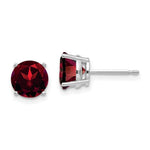 Load image into Gallery viewer, 14k White Gold 7mm Garnet Earrings
