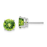 Load image into Gallery viewer, 14k White Gold 7mm Peridot Earrings
