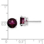 Load image into Gallery viewer, 14k White Gold 7mm Rhodolite Garnet Earrings
